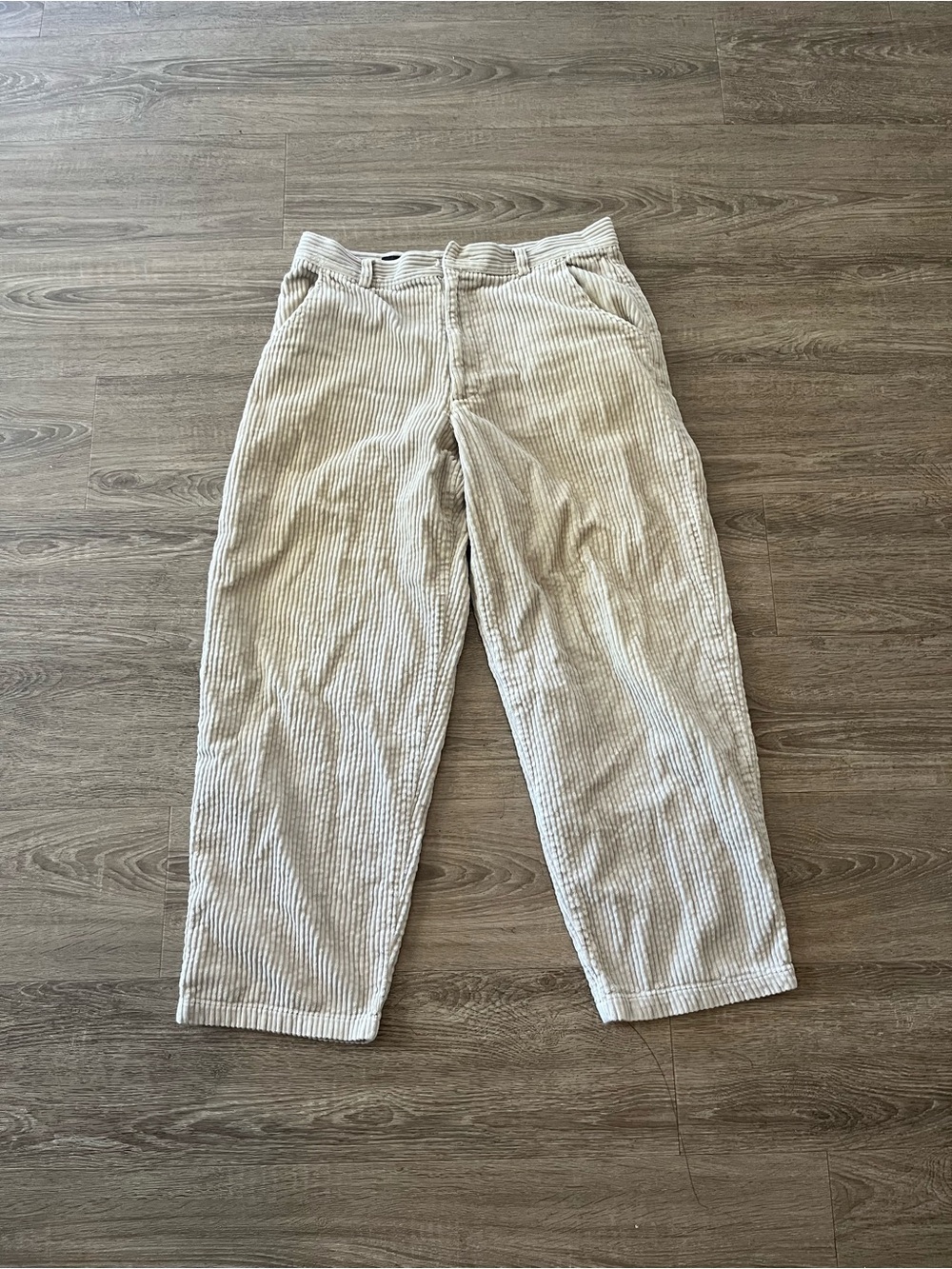 Reunion Cream Corduroy Pants Mens 34x30 Beige Wide Wale Relaxed Baggy Y2K Skate